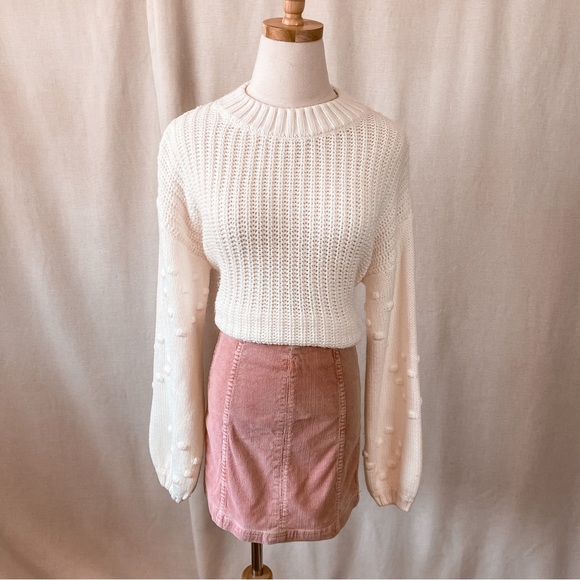 Newbury Kustom — Pink Corduroy Mini Skirt - Picture 1 of 3